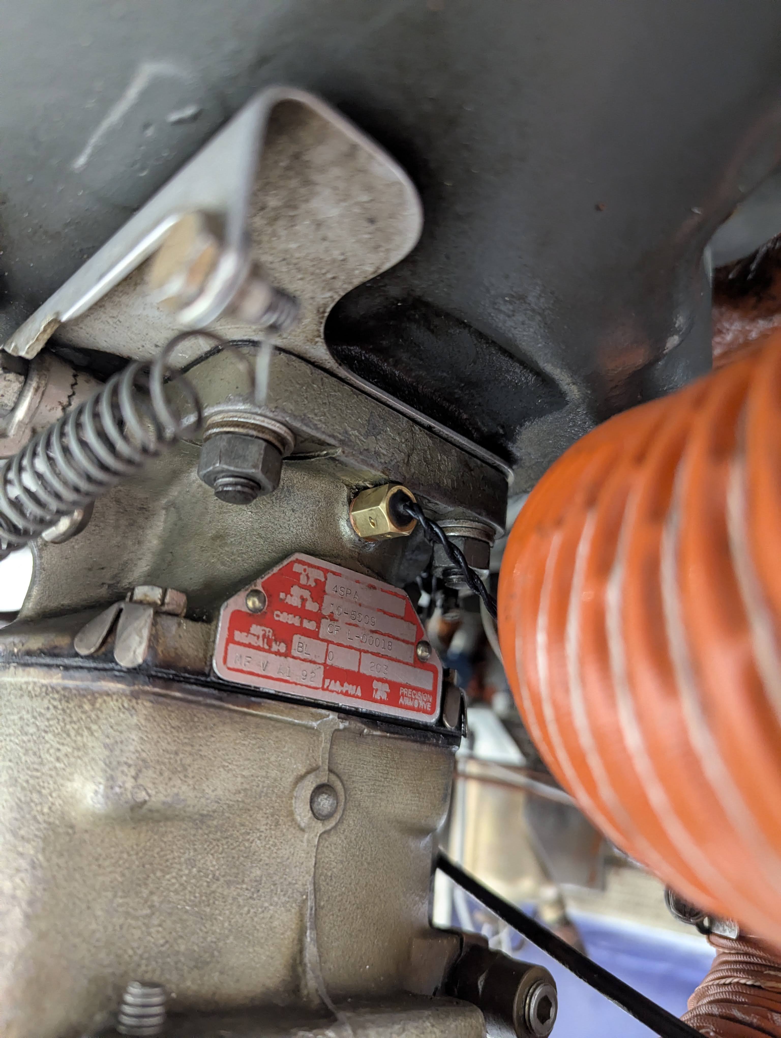 carb temp RTD installed in the carb