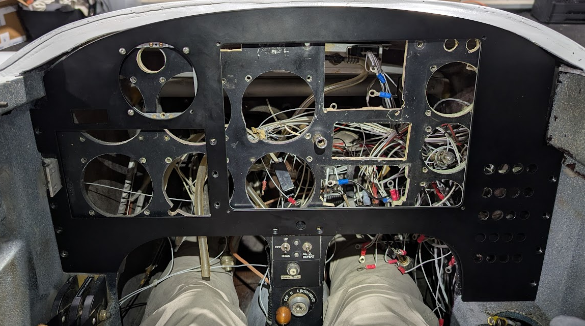 all the equipment removed with the new panel overlaid on top