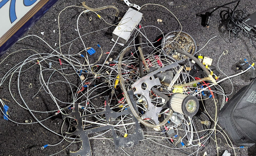 some of the wires I pulled out of the plane